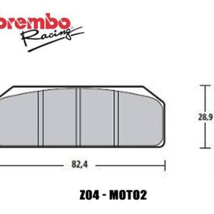 BREMBO RACING Z04 – 07835424 SINGLE COMPOUND BRAKE PAD FOR BREMBO P34/38 MONOBLOC CALIPERS